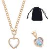 NBEADS Collana con Ciondolo Cuore, Medaglione Ricordo per Ceneri/Peli Animali Domestici, Collana Regalo Commemorativa con Sacchetto di Velluto