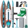 ZLX Sup Gonfiabile 350x83cm,SUP Touring Con Accessori Completi, Tavola SUP Max 230 Kg, Pinna Centrale Unica, Pad Deck Antiscivolo, Tavola SUP Gonfiabile Per Adulti, Principianti, Tutti I Livelli