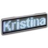 Sertronics Targhetta portanome a LED bianca Targhetta portanome 11x14 pixel programmabile Custodia USB argento