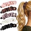LLMSIX 5 fermagli per capelli a banana in raso da donna per capelli sottili da 10,9 cm clip a artiglio medio classico in tessuto increspato clip a banana per capelli ricci styling ricci signora antiscivolo