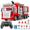 MOMOSTAR Camion Pompieri Giocattolo, 1:18 Camion Pompieri Telecomandato con luci e suoni, Pompiere Giocattoli con Spruzzatrice d'acqua, Giochi Vigili del Fuoco Regalo per Bambini 3 4 5 6 7 8 Anni