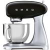 Smeg, Impastatrice Planetaria SMF02BLEU, 10 Velocità, Smooth Start, Ciotola da 4,8 L, Sicurezza Blocco Motore, Frusta Filo, Frusta Piatta, Gancio e Coperchio Versatore in Dotazione, 800W, Nero