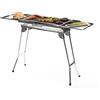 InnovaGoods® Barbecue Pieghevole Acciaio Inox, Portatile, Salvaspazio, Facile Montaggio e Pulizia, Griglia Rimovibile con Maniglie Antiscottatura - Grigio