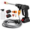 FENIX HOME Idropulitrice a Batteria 42V Portatile Professionale, 2 Batterie 8000mAh, Tubo 5M, Pistola Alta Pressione Senza Fili per Auto, Moto, Bici, Pavimenti, Giardino e Pulizia Esterni
