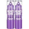 Essence Cosmetics Heart Core Balsamo Labbra Fruttato, Levigante, Curativo, con Oli, Naturale, Lucida, 3 g (Confezione da 2)