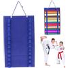 Sjfbebsy Espositore per cintura da karate 25x14 pollici 12 espositori per cintura per arti marziali/Taekwondo, con anello per appendere in feltro supporto multiuso per rotolo di vinile blu, arti marziali