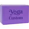 GOGO Blocco per yoga personalizzato, 22,7 x 15,2 x 7,6 cm, in schiuma EVA viola/bianca, ad alta densità, per palestra, pilates, studio, meditazione