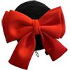 FytStycale Copricasco da, Decorazione per Casco da, Copricasco da, Berretto Lavorato a Maglia con Fiocco Decorativo per Snowboard E Ciclismo, Nero E Rosso