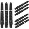Harrows Darts 4 x Set di steli per Freccette Dimplex e Alette per Freccette Dimplex - 12 aste per Freccette 12 Alette per Freccette in Totale - Medio e Corto (Short Black)