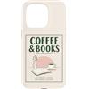 Coffee and Bookis Themed Apparels Women Custodia per iPhone 15 Pro Caffè E Libri Retro Reader Cafe