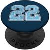 Number 22 Jersey Player Uniform #22 Gift Divisa da giocatore numero 22 blu e bianco #22 PopSockets PopGrip Adesivo
