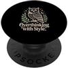 Creature mistiche della foresta Pensare troppo con stile Gufo mistico Gufo notturno vintage PopSockets PopGrip Adesivo