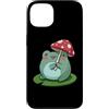 Cottagecore Frog Mushroom Lily Pad Cute Custodia per iPhone 13 Carino Rana Fungo Ombrello Lily Pad Cottagecore Cartoon Art