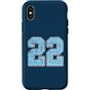 Number 22 Jersey Player Uniform #22 Gift Custodia per iPhone X/XS Divisa da giocatore numero 22 blu e bianco #22