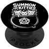 Summon The Kitties Cute Witches Cauldron Evoca i gattini carino streghe calderone Halloween PopSockets PopGrip Adesivo