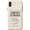 Coffee and Bookis Themed Apparels Women Custodia per iPhone X/XS Caffè E Libri Retro Reader Cafe