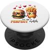 Cute Foodie Pairings Kawaii Hamburger Patatine fritte abbinamento perfetto Love Hearts PopSockets PopGrip Adesivo