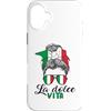 Italy Love Apparel Co Custodia per iPhone 16 Plus Signora italiana divertente dicendo bandiera Italia