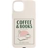 Coffee and Bookis Themed Apparels Women Custodia per iPhone 15 Plus Caffè E Libri Retro Reader Cafe