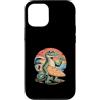 Surfing Alligator Beach Summer Wave Retr Custodia per iPhone 12/12 Pro Cool Crocodile Surfer Tramonto Ocean Vibes Retro