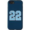 Number 22 Jersey Player Uniform #22 Gift Custodia per iPhone SE (2020) / 7/8 Divisa da giocatore numero 22 blu e bianco #22