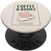 Coffee and Bookis Themed Apparels Women Caffè E Libri Retro Reader Cafe PopSockets PopGrip Adesivo