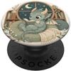 Cute Cottagecore Dragons with Books Desi Cute Baby Dragon Reading Sotto Moonlight PopSockets PopGrip Adesivo