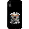 Bear Fishing Beer Lover Lake Custodia per iPhone XR Bere Birra Cattura Pesce Evitare Persone Pesca