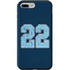 Number 22 Jersey Player Uniform #22 Gift Custodia per iPhone 7 Plus/8 Plus Divisa da giocatore numero 22 blu e bianco #22