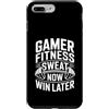 Gaming Workout Gamer Gym Motivation Custodia per iPhone 7 Plus/8 Plus Gamer Fitness Sudore Ora Vinci Più Tardi Allenamento