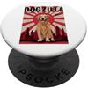 Golden Retriever Puppy Lover PS Divertente retrò giapponese Dogzilla Golden Retriever amante dei cani PopSockets PopGrip Adesivo
