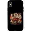 Christian Revival Faith Fire Cross Custodia per iPhone X/XS Retro Mountain Cross Il fuoco brucia ancora