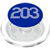 City & State Bridgeport Connecticut 203 Codice area patriota locale americano PopSockets PopGrip per MagSafe
