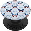 Red White & Blue Bows 4th of July 2025 G 4 luglio Motivo Farfalla Patriottica Nastri Rosso Bianco PopSockets PopGrip Adesivo