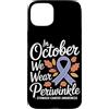 Stomach Cancer Warrior Gifts for Women a Custodia per iPhone 15 Plus Consapevolezza del cancro allo stomaco Pervinca Novembre Cancro allo stomaco