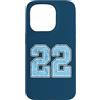 Number 22 Jersey Player Uniform #22 Gift Custodia per iPhone 15 Pro Divisa da giocatore numero 22 blu e bianco #22