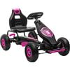 Go Kart A Pedali Per Bambini 5-12 Anni Con Sedile Regolabile, In Metallo E Pp 121x58x61 Cm, Rosa E Nero