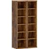 Set 2 Mobili Porta Cd Con Ripiani Regolabili Per 204 Cd In Legno, 21x22.5x88.5 Cm, Marrone Rustico