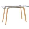 Tavolo Da Pranzo Rettangolare Per 4 Persone Max, In Acciaio Con Piano In Vetro Temperato, 120x60x76 cm