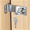 Flintronic Lucchetto Hasp, 4 Pollici Lucchetto Hasp in Acciaio Inox, Con Viti e Chiavi, Chiusura Armadio Serratura in Metallo per Porte Mobili Cassetti Armadietti Finestra Cancelli- Argento
