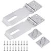 Flintronic Lucchetto Hasp 4 Pollici, 2 Pezzi Acier Inoxydable Chiusura Lucchetto Hasp, Dispositivo di Blocco Hasp di Sicurezza per Lucchetto, Porta in Legno, Armadio, Porta Finestra, Cancelli- Argento