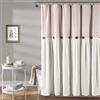 Lush Decor Tenda da doccia in lino con bottoni, misto cotone, rosa cipria e bianco, 182,9 x 182,9 cm
