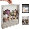 GraduationMall 28x35cm Ticket Shadow box Cornice per Esporre Ricordi e Souvenir,Tappo per Vino,Bianco Scatola di Memoria,Cornici per Foto per Oggetti