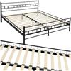 tectake® Struttura Letto in Metallo con Rete a Doghe in Legno di Pioppo Inclusa, Design Moderno, Struttura Robusta, Ideale per Arredamento Camera da Letto, 200x180 cm - Nero