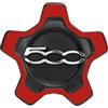 KiBcsLic Coprimozzo Ruota 735626312 per 500x - Parti di Ricambio (Bordo Rosso, Scritta Argento)