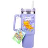 , Tazza Termica Viola Con Cannuccia Con Axolotl Di Minecraft, 900 Ml, Con Licenz