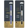 Parker Quink Rollerball Roller Ball Pen Refill Ultra Fine UF 0,5 mm Blu Nero