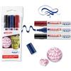 Edding 1455 4-1455-3 - Set di 3 penne calligrafiche da 1 a 5 mm, colore: Blu acciaio/Nero/Cremisi