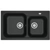 Franke PRONTA CONSEGNA - SPEDIZIONE IMMEDIATA Lavello da Incasso Tectonite 2 Vasche Nero 83 x 50 Kite Franke KID 620-39-33 WWK TH WRO BK 143.0653.613