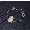 Fatto a mano Bracciale in argento sterling 925 con pietre preziose di pirite dorate...